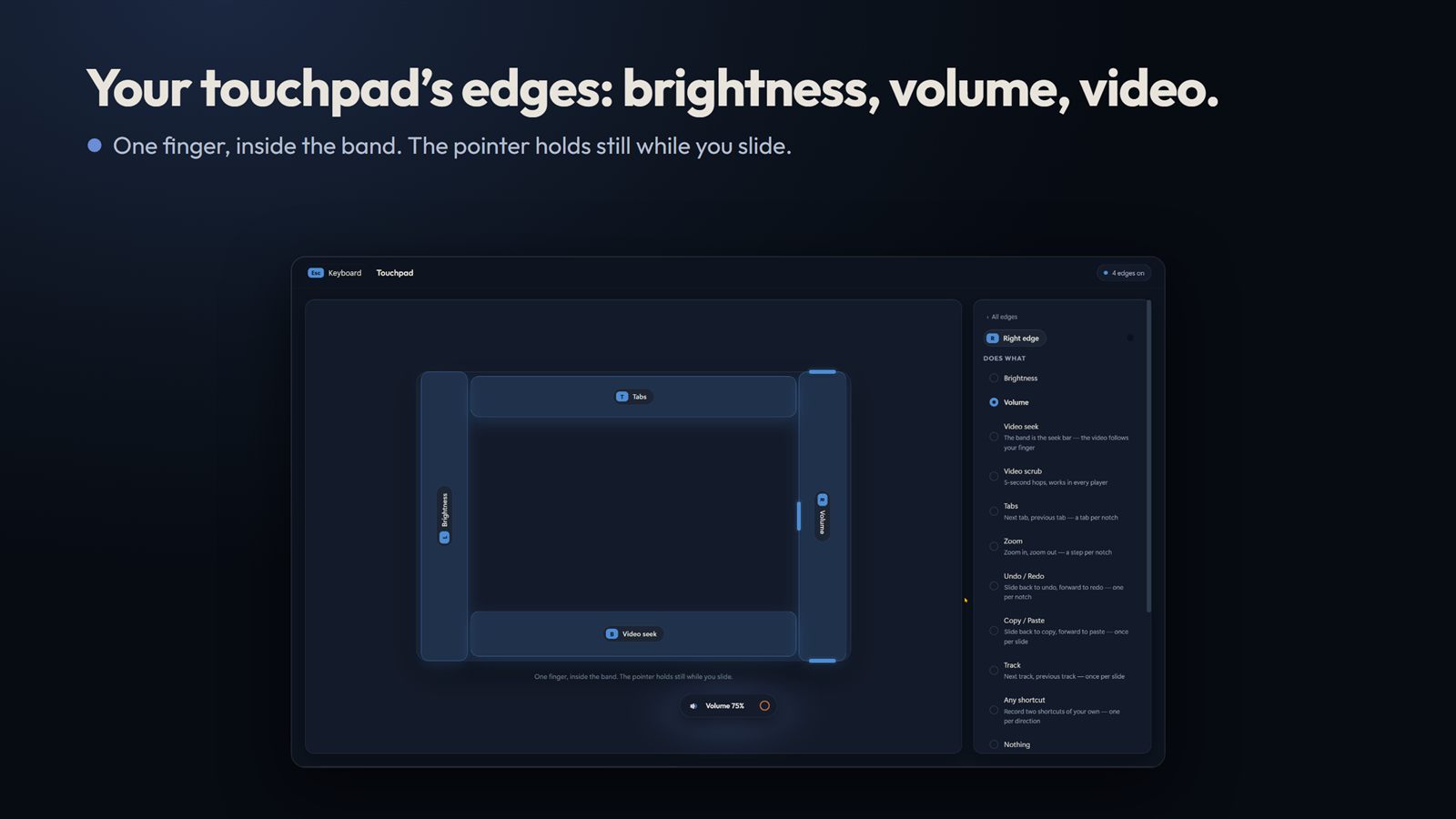 Touchpad edges