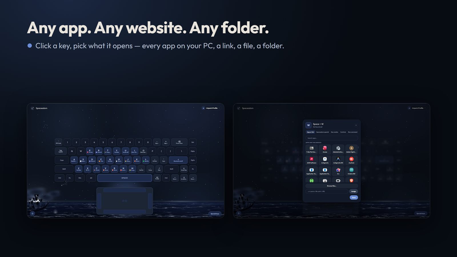 Any app, website or folder